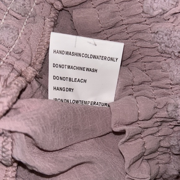 Solitaire Blush Pink Chenille Dot Faux Wrap Crop Blouson Top - L - Picture 11 of 12